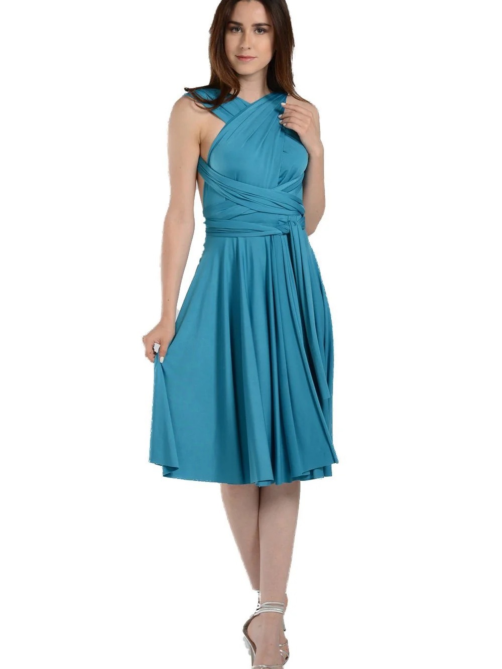 Turquoise Convertible Infinity Dress - Picture 3 of 4